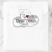 ドリルチームが大好き 長方形シール (バッグ)