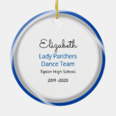 ドリルチームの金髪ヘアブルーと黒 セラミックオーナメント (裏面)