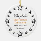 ドリルチーム応援Blonde Black and Orange セラミックオーナメント (裏面)