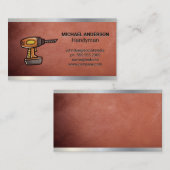 ドリルツール |建築 |金属レザー 名刺 (正面/裏面)