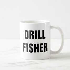 ドリルフィッシャーおもしろいアイス魚釣り引用文 コーヒーマグカップ