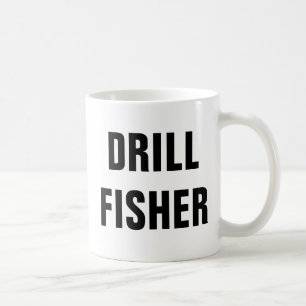 ドリルフィッシャーおもしろいアイス魚釣り引用文 コーヒーマグカップ