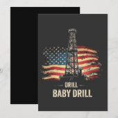 ドリルベビードリルアメリカのトランプのエネルギー経済 サンキューカード (正面/裏面)