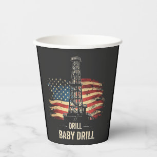 ドリルベビードリルアメリカのトランプのエネルギー経済 紙コップ