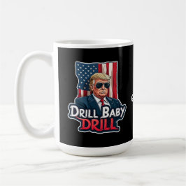 ドリルベビードリルトランプ2025アメリカ独立 コーヒーマグカップ