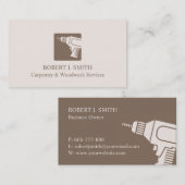 ドリルモダンアイコン大工名刺 名刺 (正面/裏面)