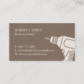 ドリルモダンアイコン大工名刺 名刺 (裏面)