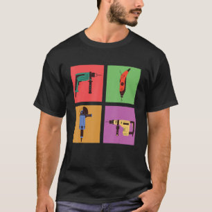 ドリル及び研削盤穴ドリル Tシャツ