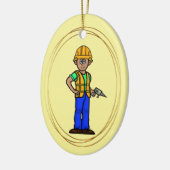 ドリル建築付き男性オーナメント セラミックオーナメント (左)