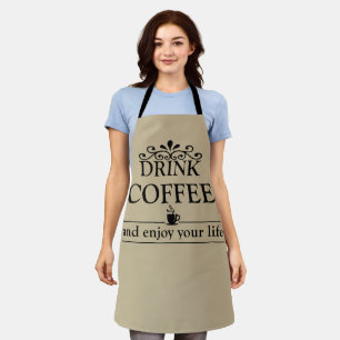 ドリンやる気を起こさせるおもしろいカーのコーヒー引用文 エプロン