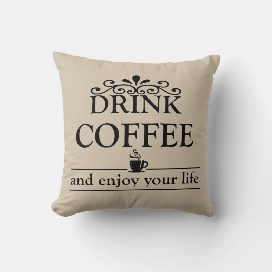ドリンやる気を起こさせるおもしろいカーのコーヒー引用文 クッション (正面)