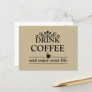 ドリンやる気を起こさせるおもしろいカーのコーヒー引用文 シーズンポストカード