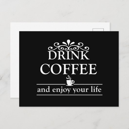 ドリンやる気を起こさせるおもしろいカーのコーヒー引用文 シーズンポストカード (正面/裏面)