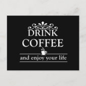 ドリンやる気を起こさせるおもしろいカーのコーヒー引用文 シーズンポストカード (正面)