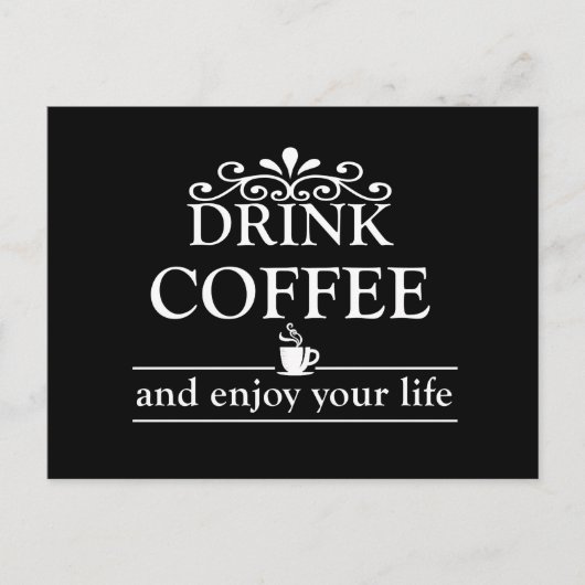 ドリンやる気を起こさせるおもしろいカーのコーヒー引用文 シーズンポストカード (正面)