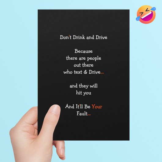 ドリンクおもしろいして冗談を運転しないユーモアの誕生日 シーズンカード