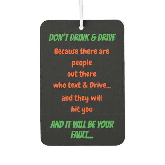 ドリンクおもしろいせず、ドライブ引用文車オートデコール カーエアーフレッシュナー (正面)