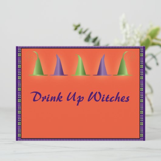 ドリンクおもしろいアップウィッチズハッピーハローウィン 招待状 (スタンド正面)
