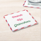 ドリンクおもしろいアップホリデークリスマスパーティー スクエアペーパーコースター (アングル)