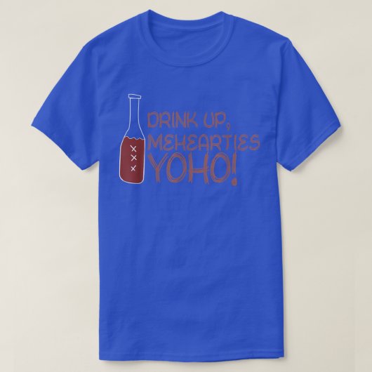 ドリンクおもしろいアップ、Mehearties Yoho Apparel Tシャツ (デザイン正面)