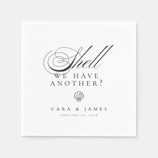 ドリンクおもしろいビーチシェル結婚ズ・カクテル スタンダードカクテルナプキン (正面)