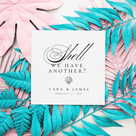 ドリンクおもしろいビーチシェル結婚ズ・カクテル スタンダードカクテルナプキン