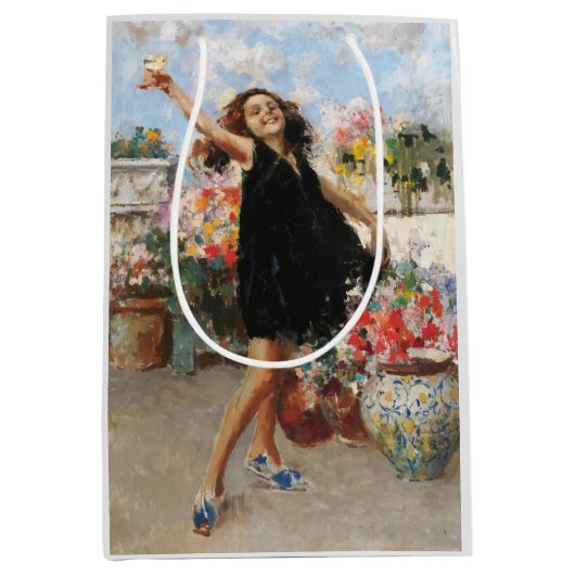 ドリンクお祝いトースト(by Vincenzo Irolli) ミディアムペーパーバッグ (正面)