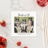 ドリンクかわいいテンプレート猫犬結婚写真 スタンダードカクテルナプキン (インサイチュ)