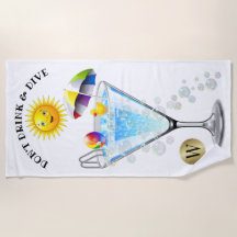 ドリンクしないダイビングビーチタオル