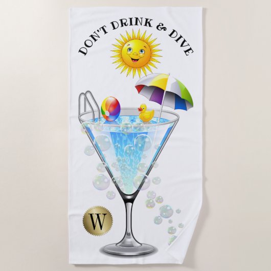 ドリンクしないダイビングビーチタオル ビーチタオル (正面)