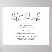 ドリンクしようウェディングパーティーバーサイン ポスター (正面)