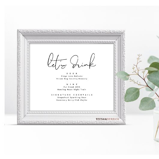 ドリンクしようウェディングパーティーバーサイン ポスター