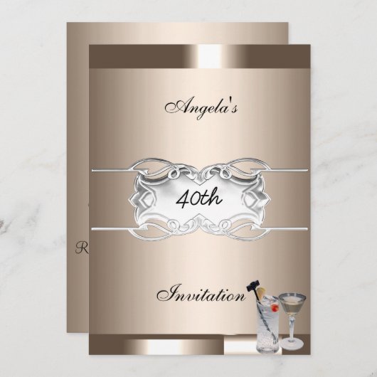 ドリンクとコーヒーのパーティー招待状 招待状 (正面/裏面)