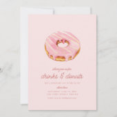 ドリンクとドーナツのシンプルな結婚前パーティー招待状 招待状 (正面)