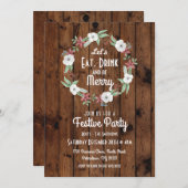 ドリンクとメリー食べクリスマスの招待状 招待状 (正面/裏面)