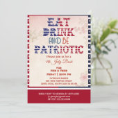 ドリンクと愛国食べ的な4th 7月Bash Shabby Chic 招待状 (スタンド正面)