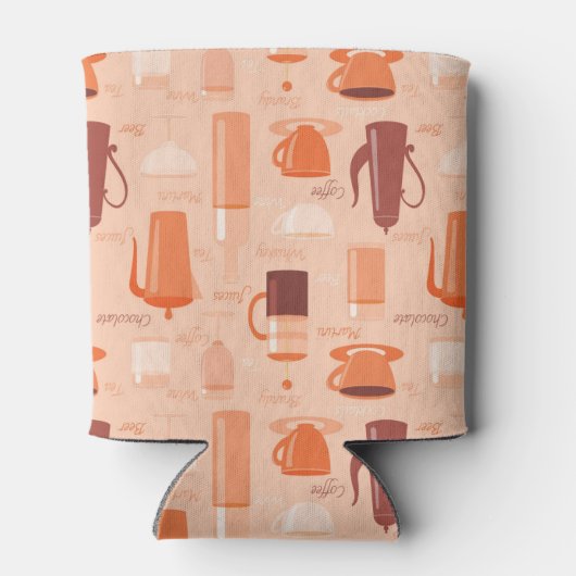 ドリンクと文字のパターン 缶クーラー (裏面)