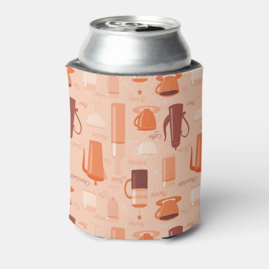 ドリンクと文字のパターン 缶クーラー (缶裏面)