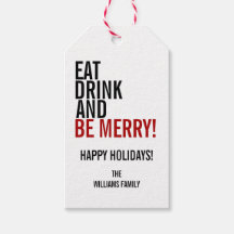 ドリンクと食べべメリークリスマスホリデーギフトラベル