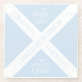 ドリンクと食べトーストのロビー、スコットランド国旗を燃やす ガラスコースター (裏面)