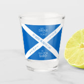 ドリンクと食べトーストのロビー、スコットランド国旗を燃やす ショットグラス (正面)