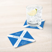 ドリンクと食べトーストのロビー、スコットランド国旗を燃やす スクエアペーパーコースター (インサイチュ)