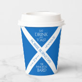 ドリンクと食べトーストのロビー、スコットランド国旗を燃やす 紙コップ (裏面)