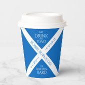 ドリンクと食べトーストのロビー、スコットランド国旗を燃やす 紙コップ (正面)