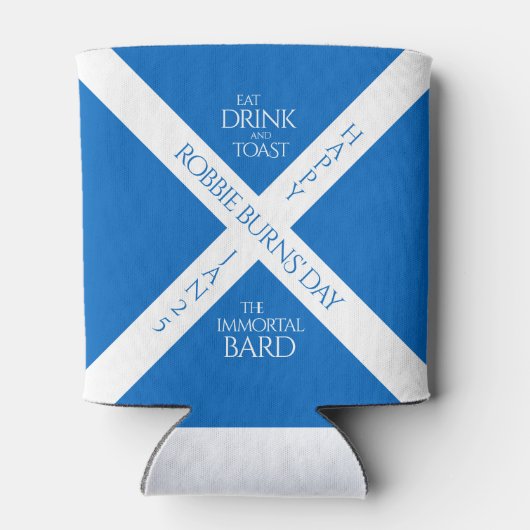 ドリンクと食べトーストのロビー、スコットランド国旗を燃やす 缶クーラー (裏面)