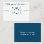 ドリンクと食べビーネイビー結婚したエレガントな結婚式 プレイスカード (正面/裏面)