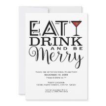 ドリンクと食べビーホリデーメリーパーティーの招待状