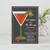 ドリンクと食べメリークリスマスカクテルのパーティー 招待状 (スタンド正面)