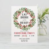 ドリンクと食べメリークリスマス招待状 招待状 (スタンド正面)