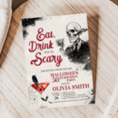 ドリンクと食べ怖いハロウィンの誕生日パーティー 招待状